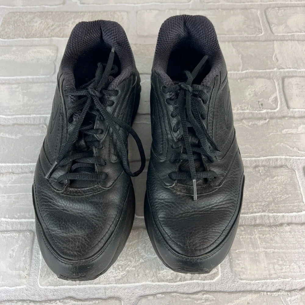 Brooks Addiction Walker Shoes Womens 9.5 Black Leather Lace Up Comfort Casual